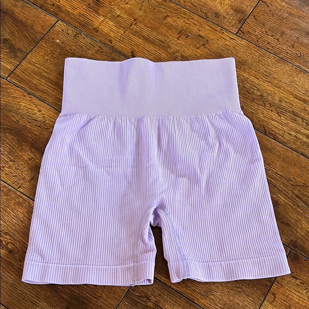 Purple Athletic Shorts Ribbed HR